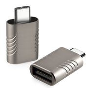 2 PCS SBT-148 USB-C / Type-C Male to USB 3.0 Female Zinc Alloy Adapter(Cosmic Grey)