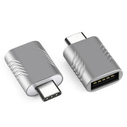2 PCS SBT-148 USB-C / Type-C Male to USB 3.0 Female Zinc Alloy Adapter(Space Silver)