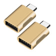 2 PCS SBT-158 USB-C / Type-C Male to USB 3.0 Female Zinc Alloy Adapter(Gold) - Converter & Adapter by PMC TechLife | Online Shopping South Africa | PMC TechLife | Buy Now Pay Later Mobicred