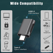 2 PCS SBT-158 USB-C / Type-C Male to USB 3.0 Female Zinc Alloy Adapter(Rose Gold)