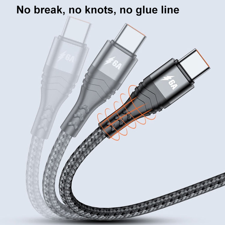 ADC-138 66W 3 in 1 USB to 8 Pin + Micro USB + USB-C / Type-C Fast Charging Braided Data Cable, Cable Length: 1.2m(Black)