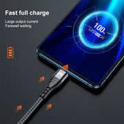 ADC-138 66W 3 in 1 USB to 8 Pin + Micro USB + USB-C / Type-C Fast Charging Braided Data Cable, Cable Length: 1.2m(Grey)