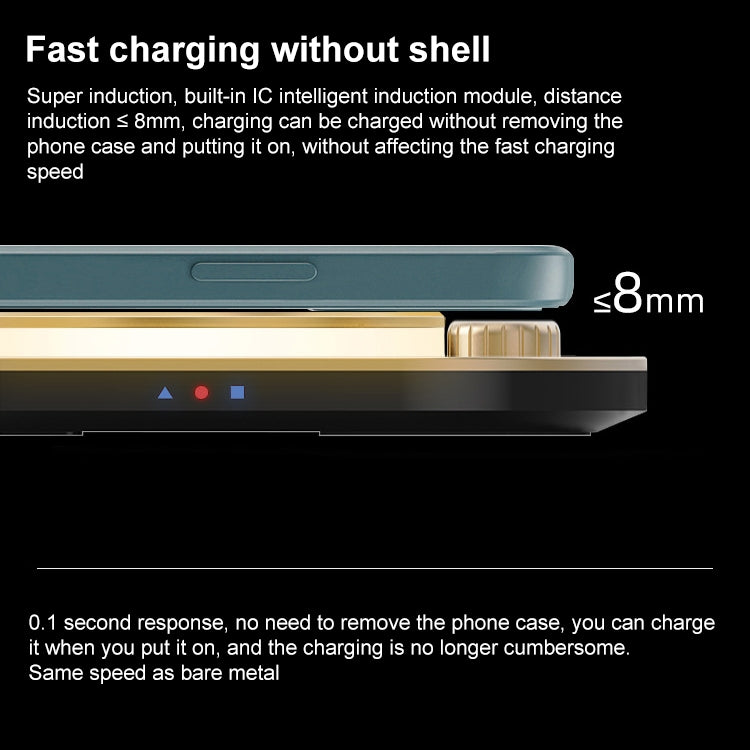 X3 15W 3 in 1 Wireless Charger, Table Lamp (White)