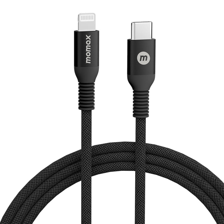 MOMAX DL51D Type-C / USB-C to 8 Pin PD Braided Fast Charging Cable, Length: 1.2m (Black) - free shipping - PMC Jewellery - Order now!
