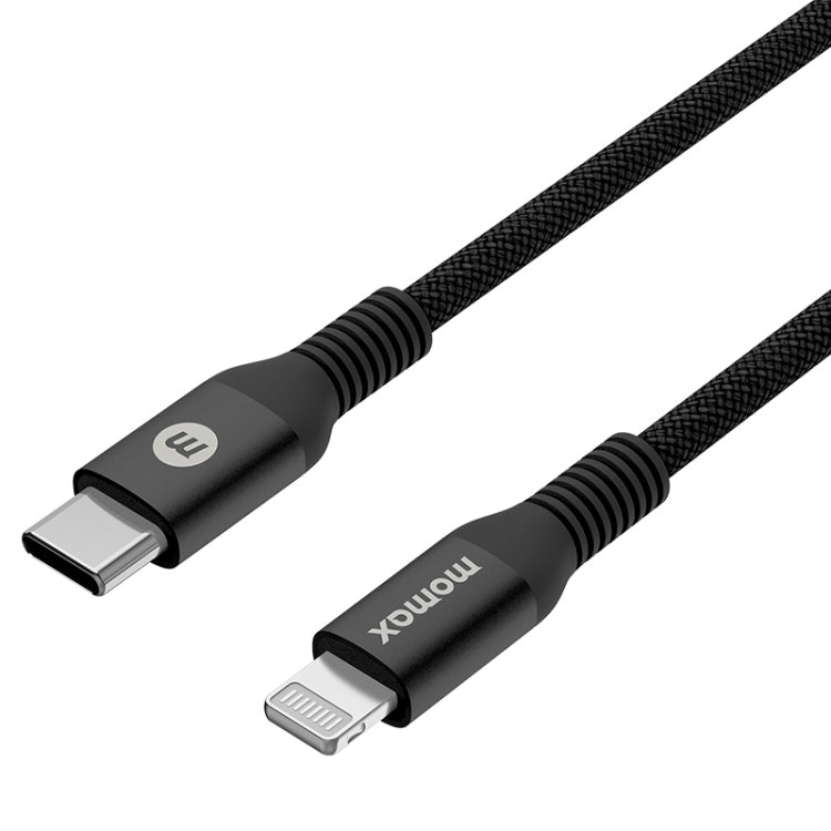 MOMAX DL51D Type-C / USB-C to 8 Pin PD Braided Fast Charging Cable, Length: 1.2m (Black) - free shipping - PMC Jewellery - Order now!