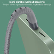 IVON CA92 2.4A Max USB to 8 Pin Rubber Fast Charging Data Cable, Length: 1.5m (Grey)