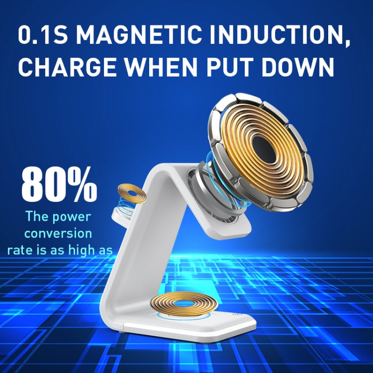 B17 3 in 1 Magnetic Wireless Vertical Charger (Black)
