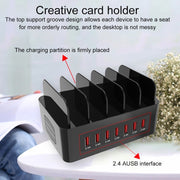 YFY-A54 100W USB + Type-C 5-Ports Smart Charging Station with Phone & Tablet Stand, EU Plug