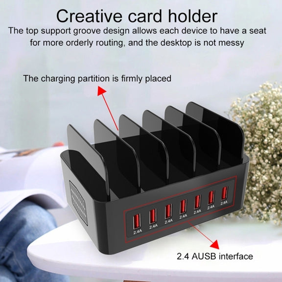 YFY-A54 100W USB + Type-C 5-Ports Smart Charging Station with Phone & Tablet Stand, EU Plug