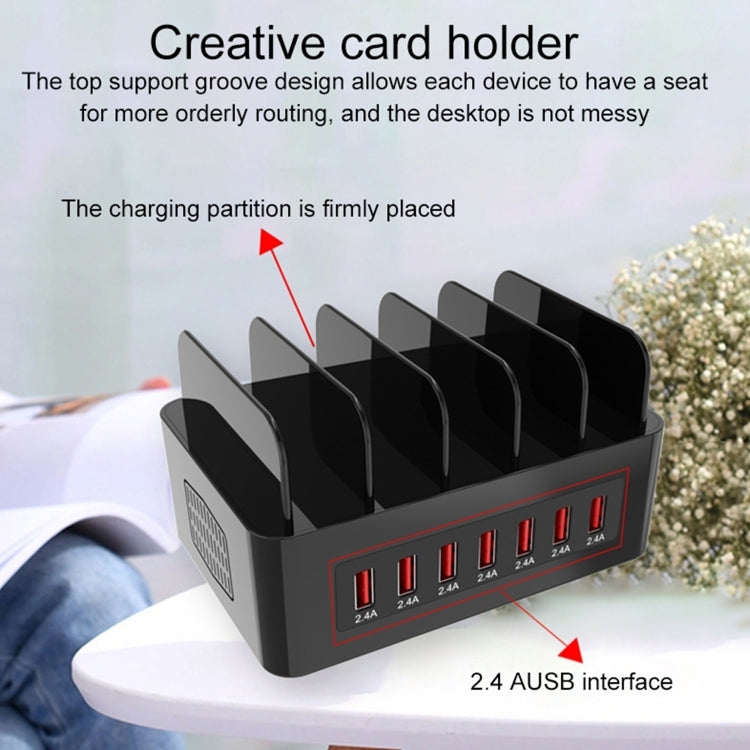 YFY-A54 100W USB + Type-C 5-Ports Smart Charging Station with Phone & Tablet Stand, UK Plug