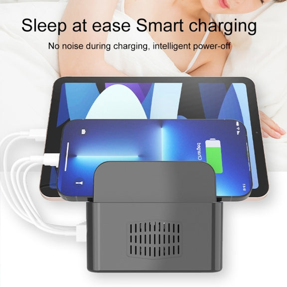 YFY-A54 100W USB + Type-C 5-Ports Smart Charging Station with Phone & Tablet Stand, UK Plug