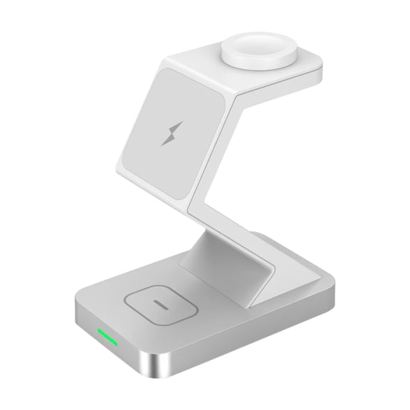 X3 15W 3 in 1 Magnetic Wireless Charger for iPhone, Apple Watch, AirPods(White)