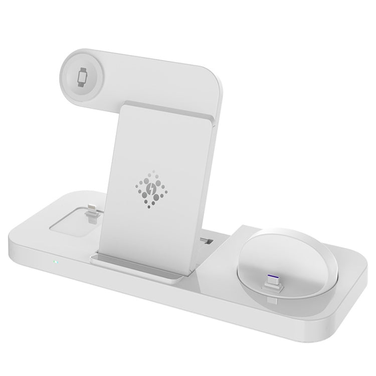 6 in 1 Multifunctional Foldable Vertical Wireless Charger (White) - Wireless Charger by PMC TechLife | Online Shopping South Africa | PMC TechLife