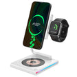 KTM8 15W 3 in 1 Portable Folding Magnetic Wireless Charger (White) - Wireless Charger by PMC TechLife | Online Shopping South Africa | PMC TechLife | Buy Now Pay Later Mobicred
