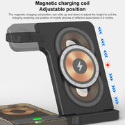 U17 15W 5 in 1 Folding Magnetic Wireless Charger with Night Light (Black)