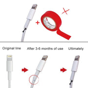 2 PCS Anti-break USB Charge Cable Winder Protective Case Protection Sleeve(White)