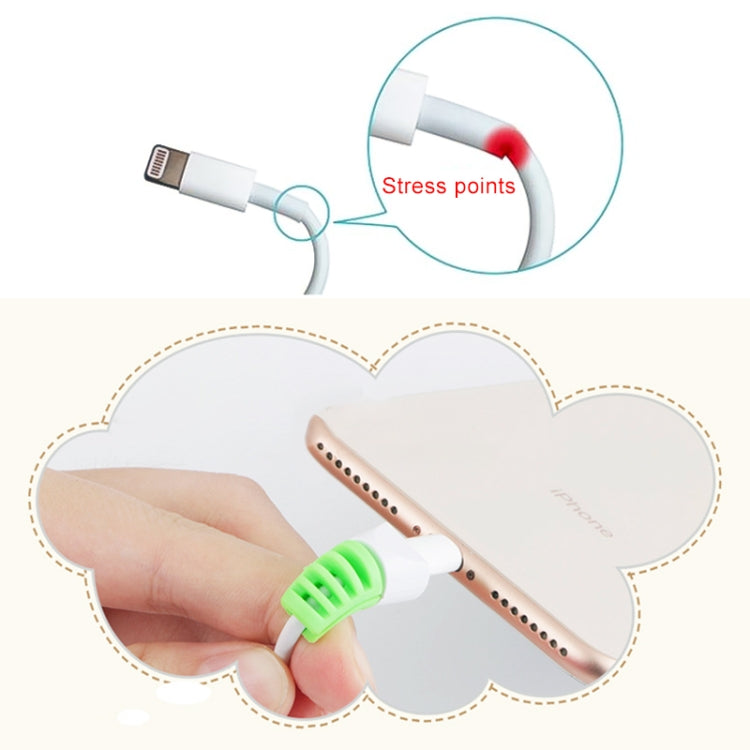 2 PCS Anti-break USB Charge Cable Winder Protective Case Protection Sleeve(White)