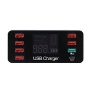 A9 Plus (Global Version) Multi-function AC 100V~240V 8 Ports USB Digital Display LCD Detachable Charging Station Smart Charger with Wireless Charger,Support QC3.0 (White)