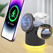 C16 15W 4 in 1 Multifunctional Foldable Magnetic Wireless Charger (White)