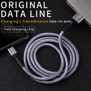 IVON CA89 2.1A USB to 8 Pin Braid Fast Charge Data Cable, Cable Length: 1m(Grey)