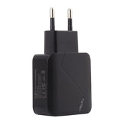 LZ-819A+C QC3.0 USB + PD 18W USB-C / Type-C Interfaces Travel Charger with Indicator Light, EU Plug (Black)
