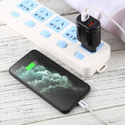 LZ-022 5V 2.4A Dual USB Ports Travel Charger, EU Plug (Black)