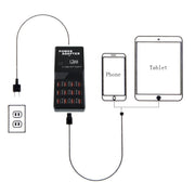 W-858 12A 12 Ports USB Fast Charging Dock Desktop Smart Charger AC100-240V, US Plug (Black)