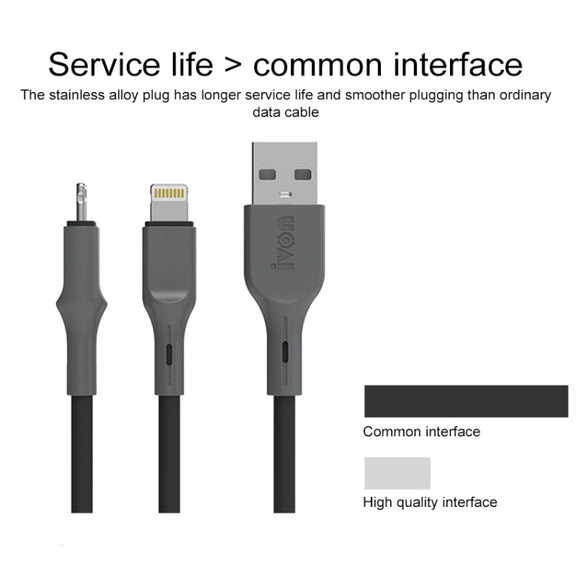 IVON CA78 2.4A 8 Pin Fast Charging Data Cable, Length: 1m (Blue)