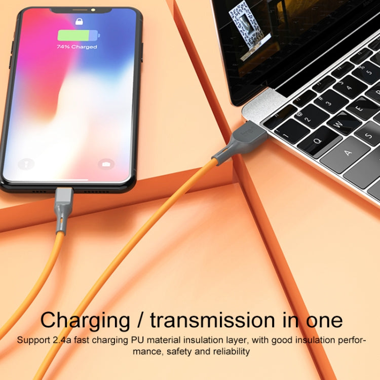 IVON CA78 2.4A 8 Pin Fast Charging Data Cable, Length: 1m (Blue)