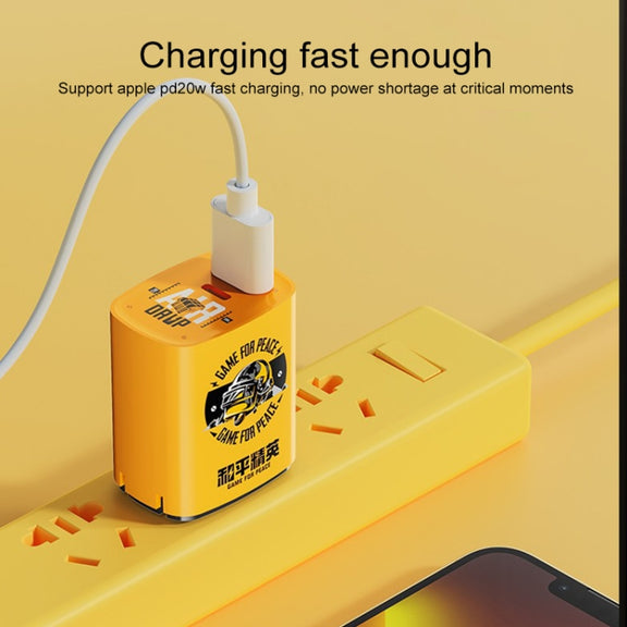 ROCK T42 PD 20W USB + TypeC / USB-C Dual Ports Fast Charging Travel Charger, CN Plug (Orange)