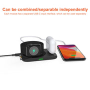 W8 4 In 1 Wireless Charger Holder Charging Station for iPhone / Apple Watch / AirPods
