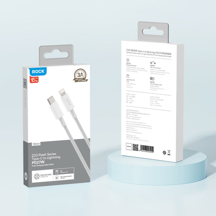 ROCK Z20 1m PD27W USB-C / Type-C to 8 Pin Fast Charging Data Cable - free shipping - PMC Jewellery - Order now!