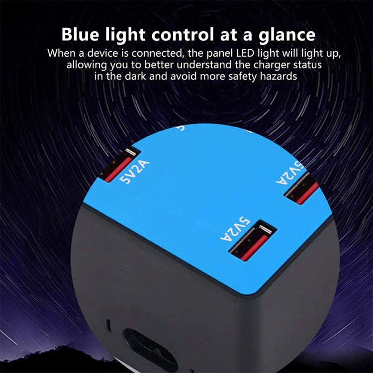 A5B 100W 10 Ports USB Smart Charging Station with Indicator Light, EU Plug