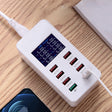 A8 50W 8 Ports USB + QC3.0 Smart Charging Station with Digital Display AC100-240V, EU Plug - Multifunction Charger by PMC TechLife | Online Shopping South Africa | PMC TechLife | Buy Now Pay Later Mobicred