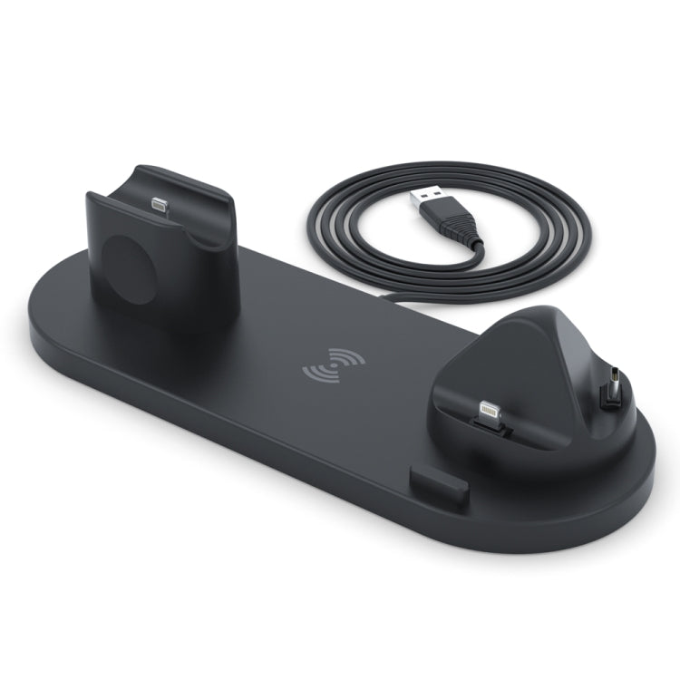 HQ-UD15-upgraded 6 in 1 Wireless Charger For iPhone, Apple Watch, AirPods and Other Android Phones(Black) - Wireless Charger by PMC TechLife | Online Shopping South Africa | PMC TechLife