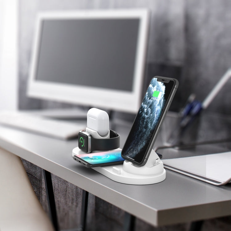 HQ-UD15-upgraded 6 in 1 Wireless Charger For iPhone, Apple Watch, AirPods and Other Android Phones(Black) - Wireless Charger by PMC TechLife | Online Shopping South Africa | PMC TechLife