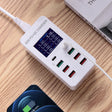 A8T 60W 8 Ports USB + QC3.0 + PD Type-C Smart Charging Station with Digital Display AC100-240V, EU Plug - Multifunction Charger by PMC TechLife | Online Shopping South Africa | PMC TechLife | Buy Now Pay Later Mobicred