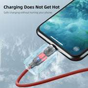 2m 3A Output 3 in 1 USB to 8 Pin + USB-C / Type-C + Micro USB 540 Degree Rotating Magnetic Data Sync Charging Cable(Red)