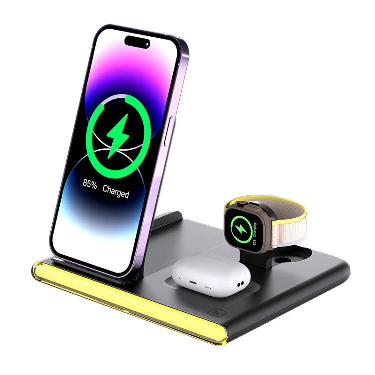 C27 15W 4 in 1 Foldable Magnetic Wireless Charger with Ambient Light (Black) - Wireless Charger by PMC Jewellery | Online Shopping South Africa | PMC Jewellery | Buy Now Pay Later Mobicred