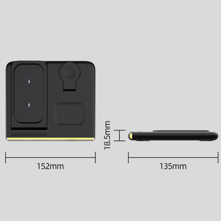 C27 15W 4 in 1 Foldable Magnetic Wireless Charger with Ambient Light (White) - Wireless Charger by PMC Jewellery | Online Shopping South Africa | PMC Jewellery | Buy Now Pay Later Mobicred