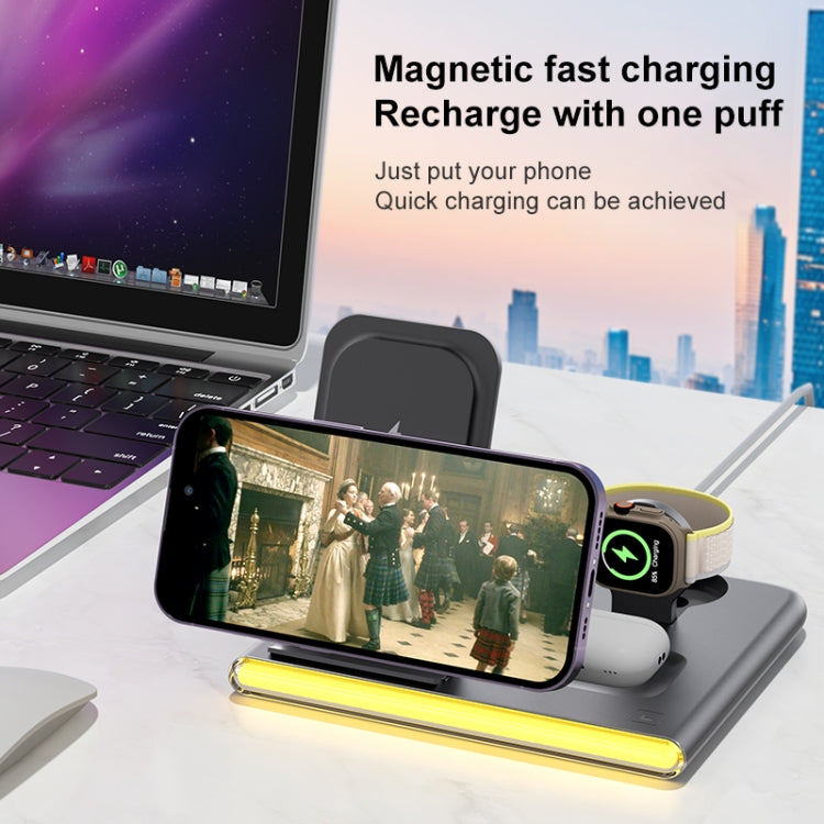 C27 15W 4 in 1 Foldable Magnetic Wireless Charger with Ambient Light (White) - Wireless Charger by PMC Jewellery | Online Shopping South Africa | PMC Jewellery | Buy Now Pay Later Mobicred