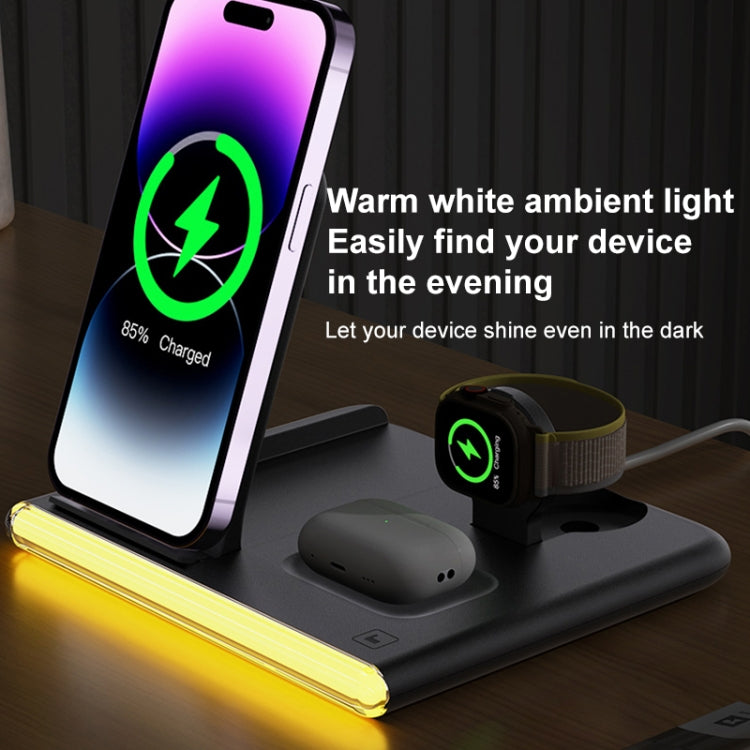 C27 15W 4 in 1 Foldable Magnetic Wireless Charger with Ambient Light (White) - Wireless Charger by PMC Jewellery | Online Shopping South Africa | PMC Jewellery | Buy Now Pay Later Mobicred