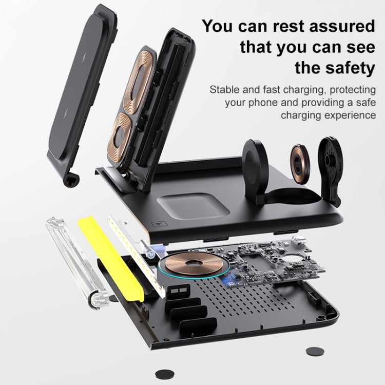 C27 15W 4 in 1 Foldable Magnetic Wireless Charger with Ambient Light (White) - Wireless Charger by PMC Jewellery | Online Shopping South Africa | PMC Jewellery | Buy Now Pay Later Mobicred