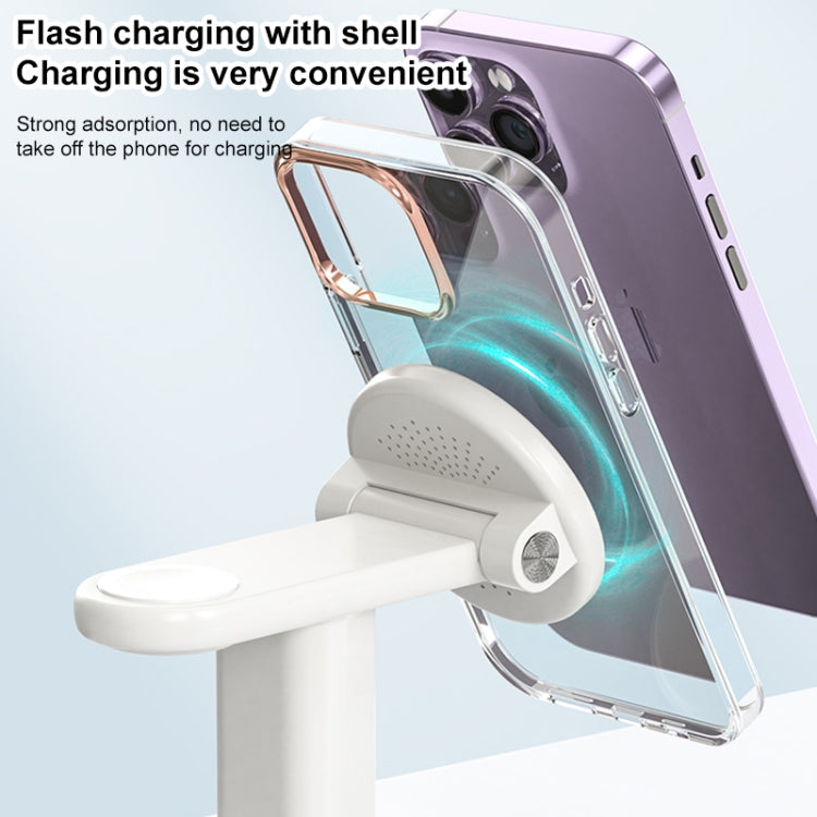 JJT-A70 15W 3 in 1 Multifunctional Magnetic Wireless Charging Holder (White) - Wireless Charger by PMC Jewellery | Online Shopping South Africa | PMC Jewellery | Buy Now Pay Later Mobicred