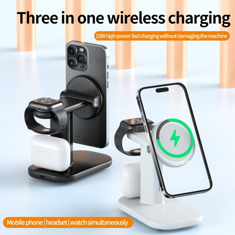 JJT-A70 15W 3 in 1 Multifunctional Magnetic Wireless Charging Holder (White)