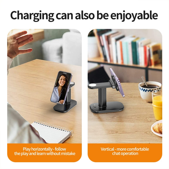 JJT-A70 15W 3 in 1 Multifunctional Magnetic Wireless Charging Holder (White)