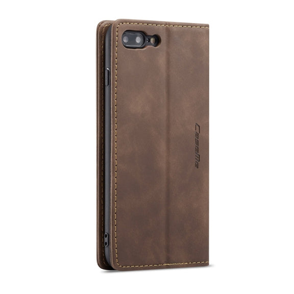 CaseMe-013 Multifunctional Retro Frosted Horizontal Flip Leather Case for iPhone 7 Plus / 8 Plus, with Card Slot & Holder & Wallet(Coffee)
