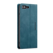 CaseMe-013 Multifunctional Retro Frosted Horizontal Flip Leather Case for iPhone 7 Plus / 8 Plus, with Card Slot & Holder & Wallet(Blue)