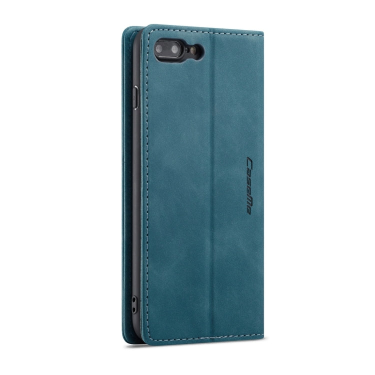 CaseMe-013 Multifunctional Retro Frosted Horizontal Flip Leather Case for iPhone 7 Plus / 8 Plus, with Card Slot & Holder & Wallet(Blue)