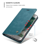 CaseMe-013 Multifunctional Retro Frosted Horizontal Flip Leather Case for iPhone 7 Plus / 8 Plus, with Card Slot & Holder & Wallet(Blue)